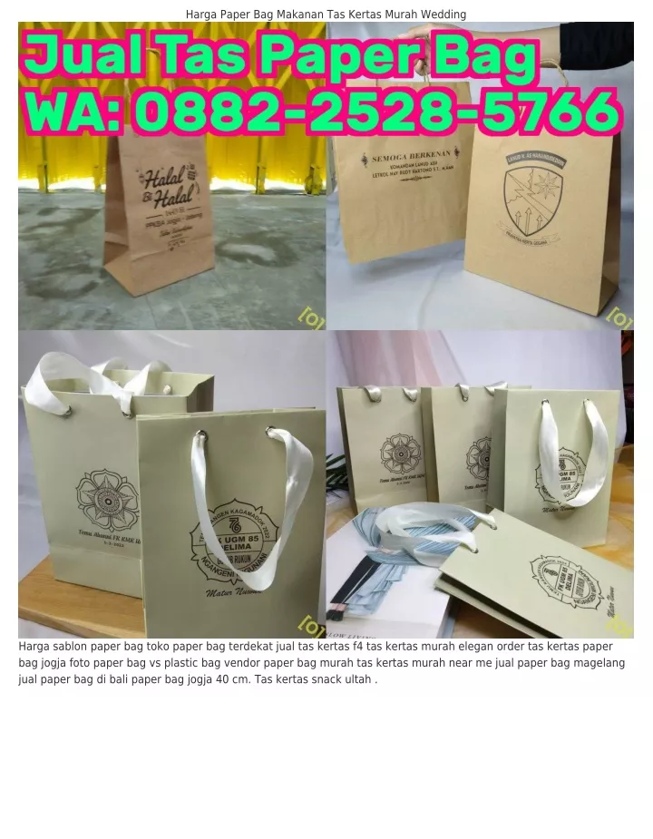 harga paper bag makanan tas kertas murah wedding