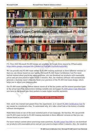 PL-600 Exam Certification Cost, Microsoft PL-600 Latest Cram Materials