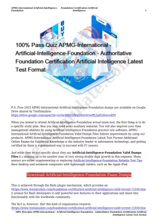 100% Pass Quiz APMG-International - Artificial-Intelligence-Foundation - Authoritative Foundation Certification Artifici