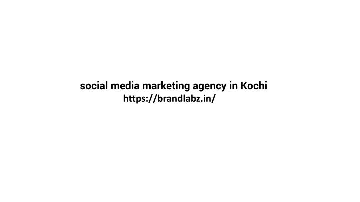 social media marketing agency in kochi https