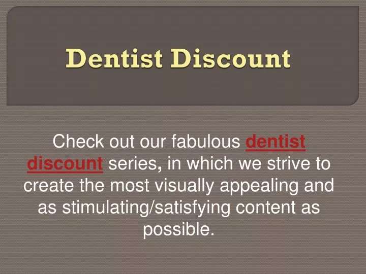 dentist discount