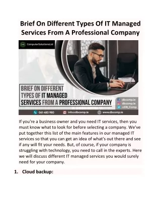 brief on different types of it managed services