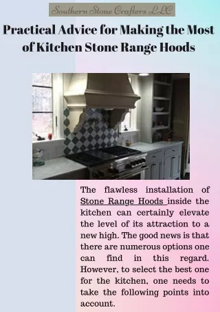 Practical Advice for Making the Most of Kitchen Stone Range Hoods