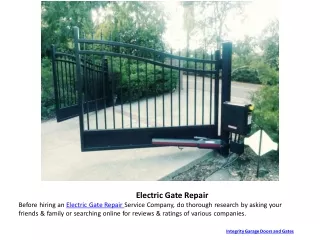 Automatic gates installation