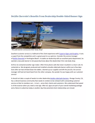 delillo chevrolet s benefits f rom dealership