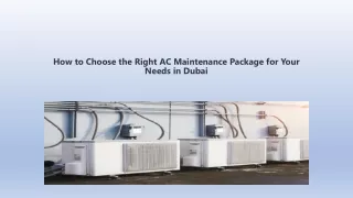 How to Choose the Right AC Maintenance Package
