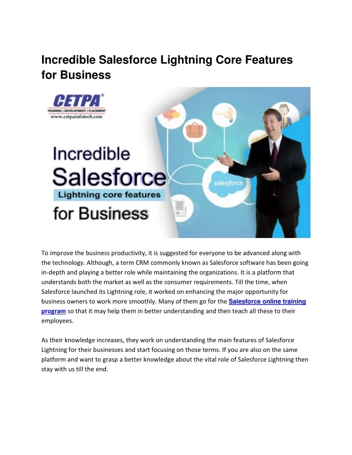 incredible salesforce lightning core features