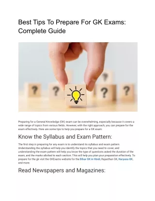 best tips to prepare for gk exams complete guide