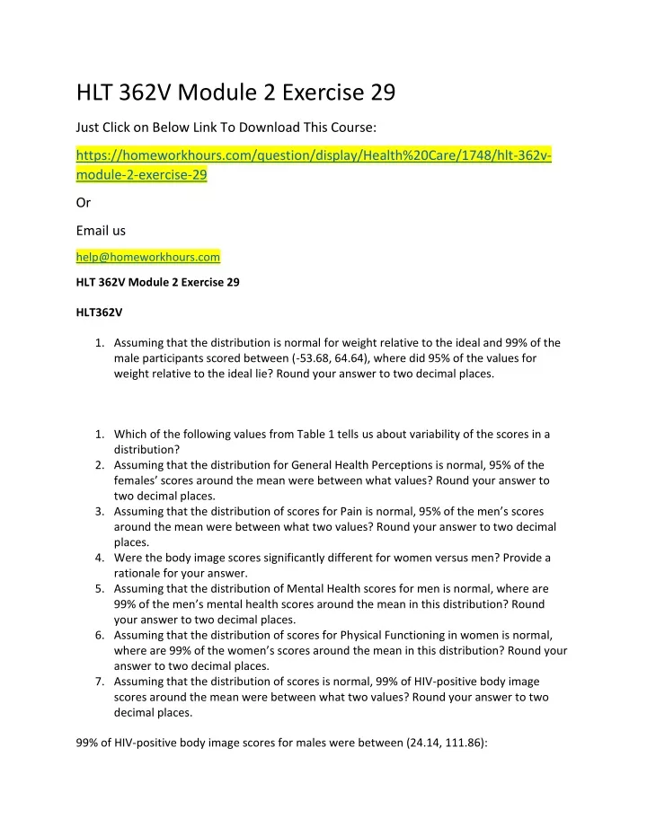 hlt 362v module 2 exercise 29 just click on below