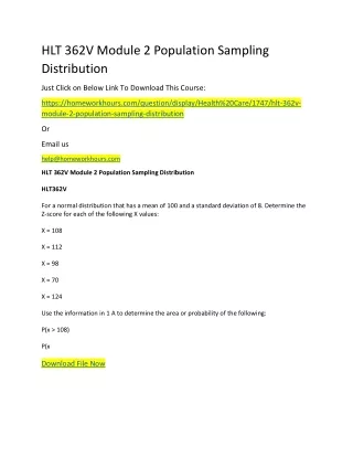 hlt 362v module 2 population sampling