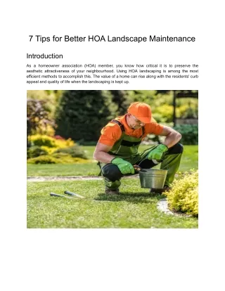 7 Tips for Better HOA Landscape Maintenance