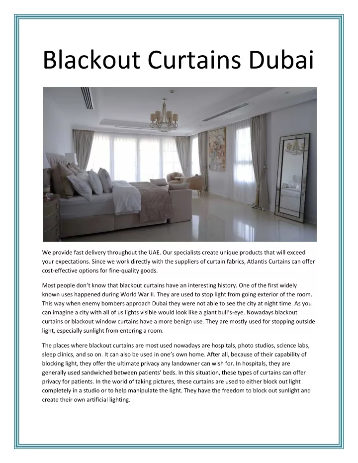 blackout curtains dubai