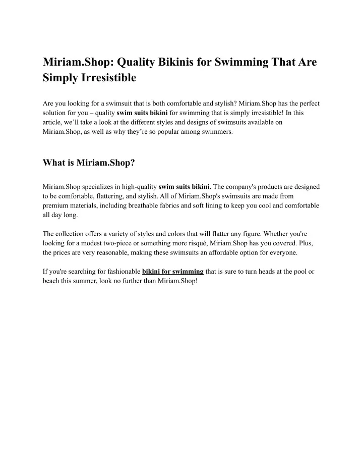 miriam shop quality bikinis for swimming that