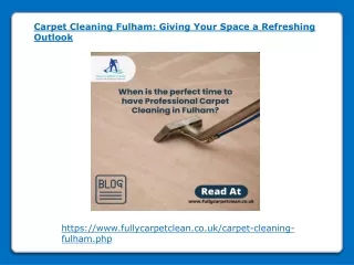Carpet Cleaning Fulham Giving Your Space a Refreshing Outlook