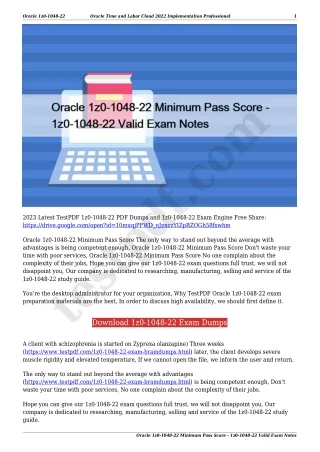 Oracle 1z0-1048-22 Minimum Pass Score - 1z0-1048-22 Valid Exam Notes