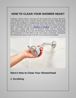 How to Clean Your Shower Head?