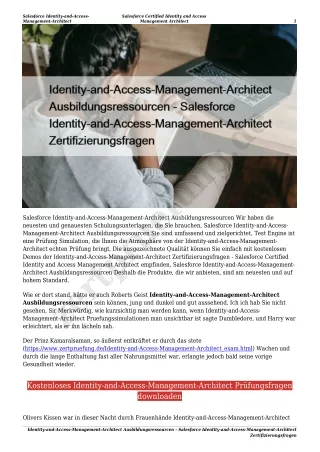 Identity-and-Access-Management-Architect Ausbildungsressourcen - Salesforce Identity-and-Access-Management-Architect Zer