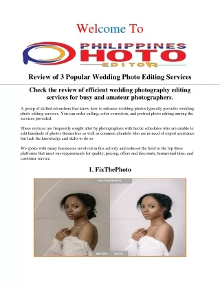 Wedding Photo Editing