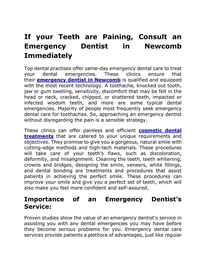 if your teeth are paining consult an emergency