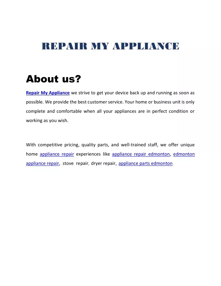 repair my appliance