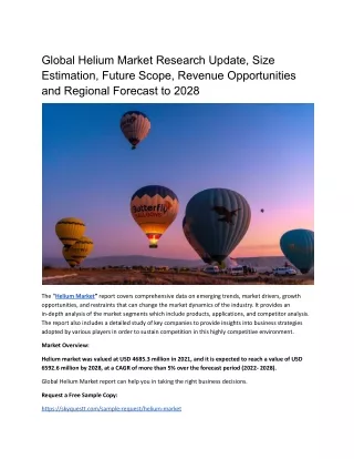 global helium market research update size