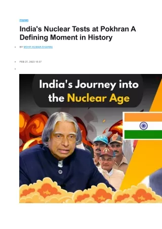 article india s nuclear tests at pokhran