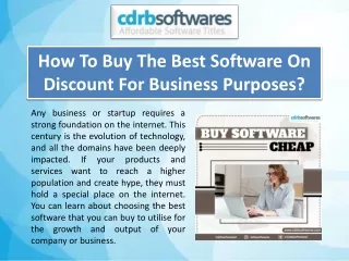 How To Buy The Best Software On Discount For Business Purposes?