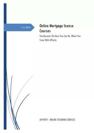Online Mortgage license Courses