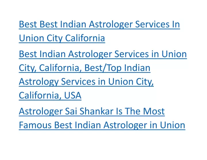 best best indian astrologer services in union