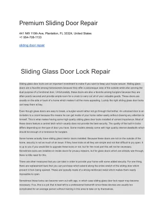 Premium Sliding Door Repair