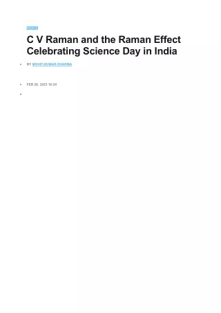 people c v raman and the raman effect celebrating