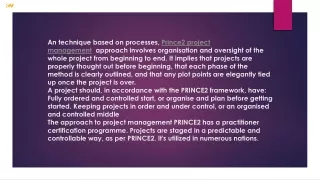 an technique based on processes prince2 project