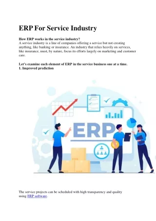 ERP For Service Industry