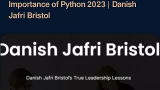 Importance of Python 2023 | Danish Jafri Bristol