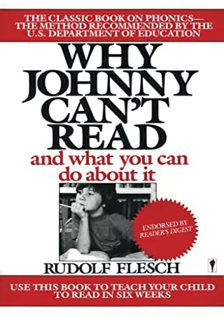 $PDF$/READ/DOWNLOAD Why Johnny Can't Read: And What You Can Do about It