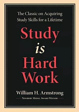(PDF/DOWNLOAD) Study Is Hard Work