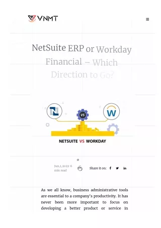 NetSuite ERP or Workday Financial — Which Direction to Go