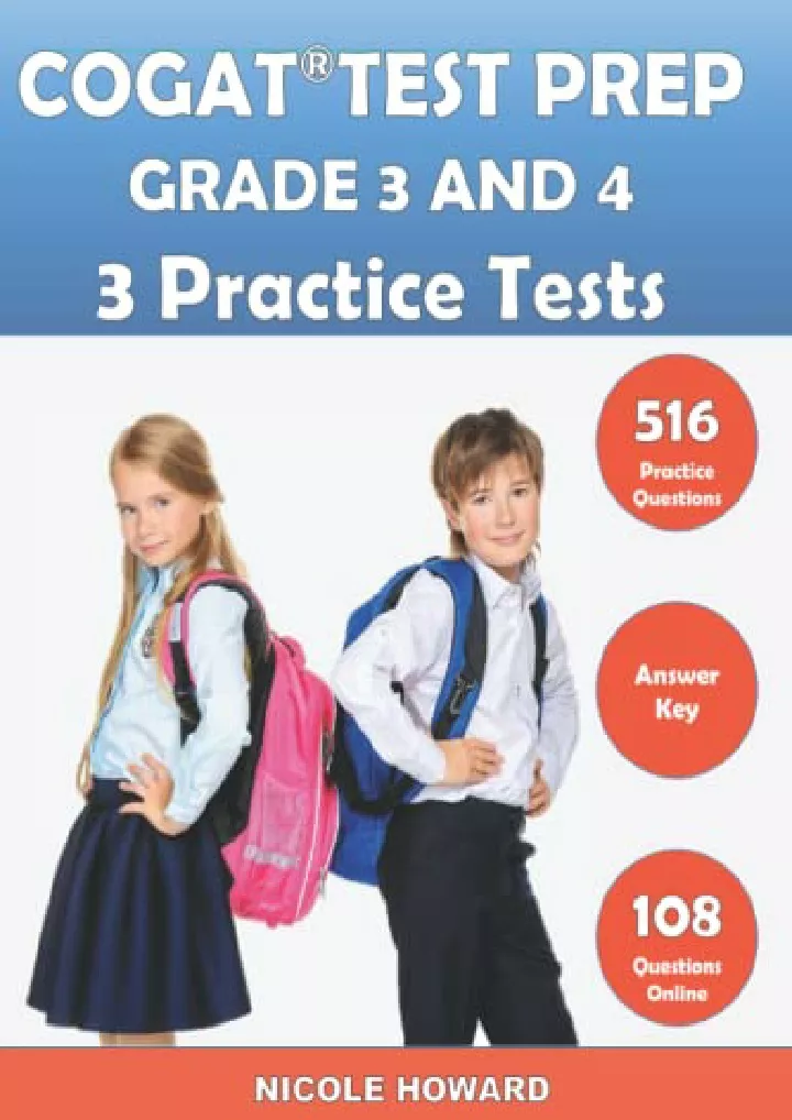 PPT - PDF/BOOK COGAT® TEST PREP GRADE 3 AND 4: 2 Manuscripts, CogAT ...