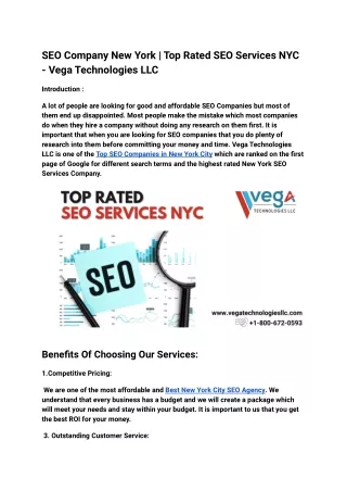 SEO Company New York _ Top Rated SEO Services NYC - Vega Technologies LLC