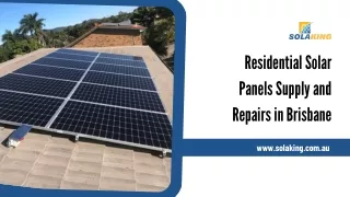 Residential Solar Panels Supply and Repairs Brisbane