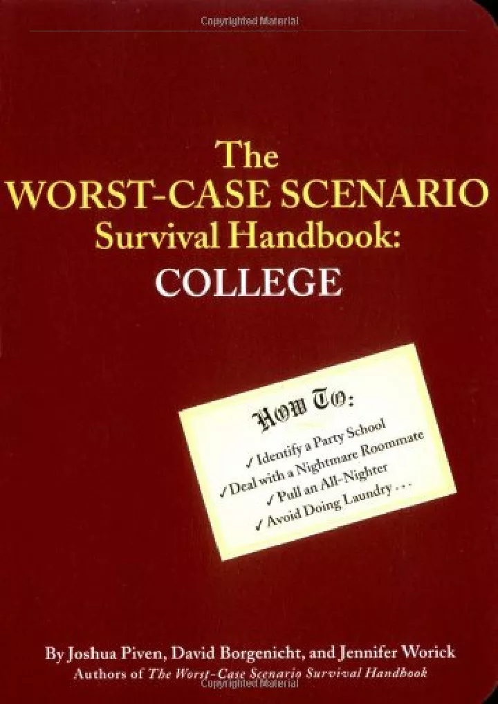 worst case scenario survival handbook college