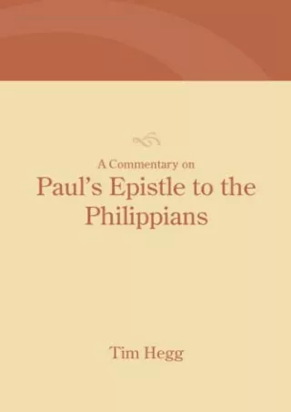 $PDF$/READ/DOWNLOAD A Commentary on Paul's Epistle to the Philippians