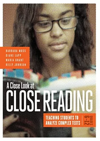 $PDF$/READ/DOWNLOAD A Close Look at Close Reading: Teaching Students to Analyze