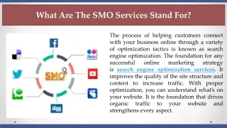 What Are The SMO Services Stand For