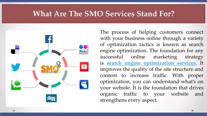 what are the smo services stand for