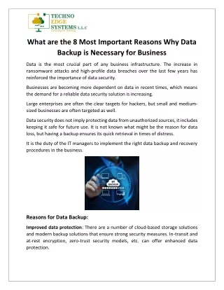 what are the 8 most important reasons why data