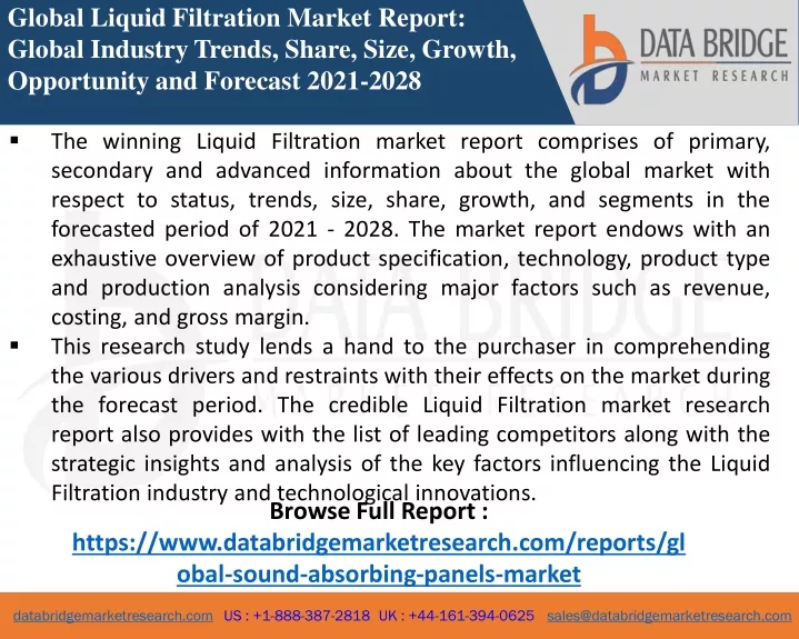 global liquid filtration market report global