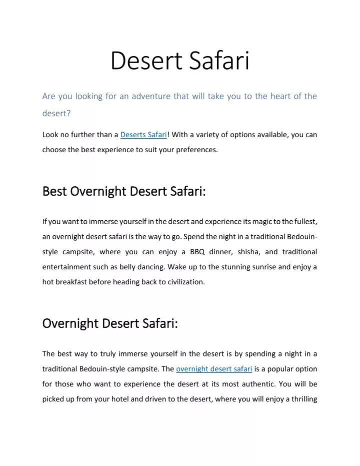 desert safari