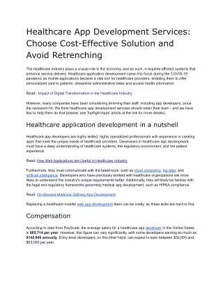 Healthcare App Development Services: Choose Cost-Effective Solution