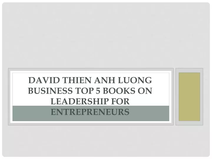 david thien anh luong business top 5 books on leadership for entrepreneurs